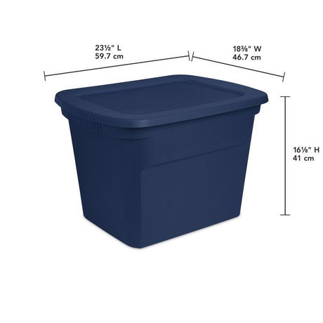 Sterilite 18 gal Blue Storage Tote 16.125 in. H X 18.375 in. W X 23.5 in. D Stackable, Pack of 8