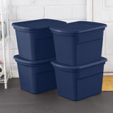 Sterilite 18 gal Blue Storage Tote 16.125 in. H X 18.375 in. W X 23.5 in. D Stackable, Pack of 8