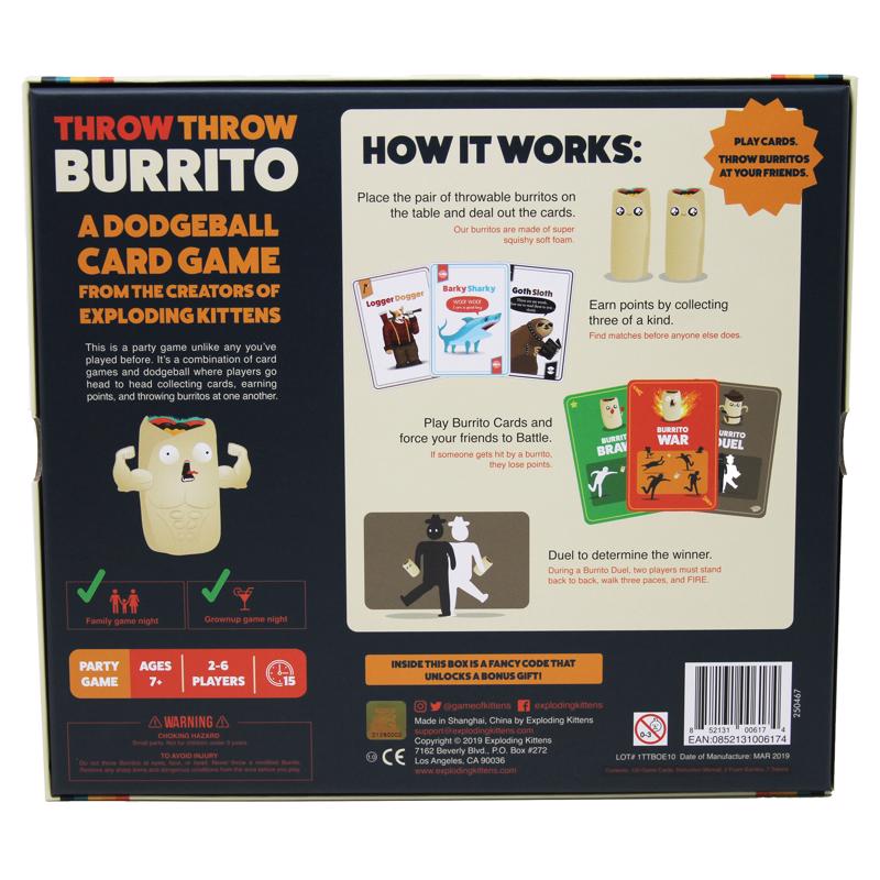 Exploding Kittens Throw Throw Burrito Dodgeball Card Party Game Multicolored