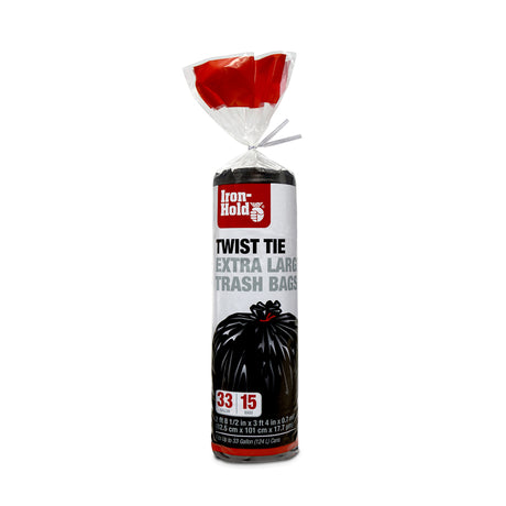Iron-Hold 33 gal Trash Bags Twist Tie 15 pk, Pack of 12