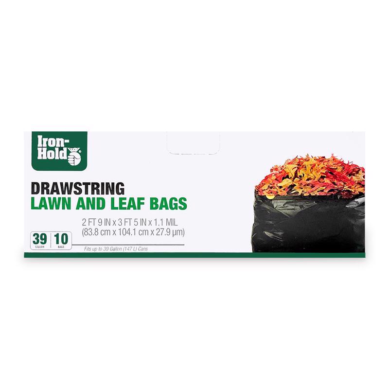 Iron-Hold 39 gal Lawn & Leaf Bags Drawstring 10 pk, Pack of 12