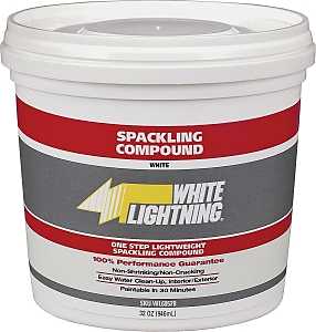 White Lightning WL60512 Lightweight Spackling, White, 0.5 pt, Can