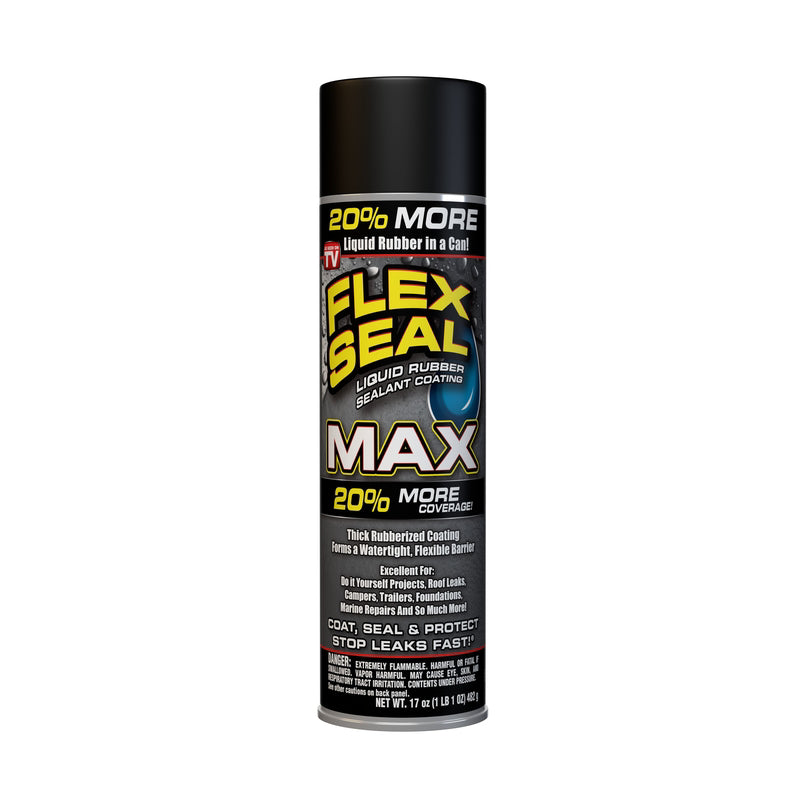 Flex Seal Family of Products Flex Seal MAX Black Rubber Spray Sealant 17 oz, Pack of 4