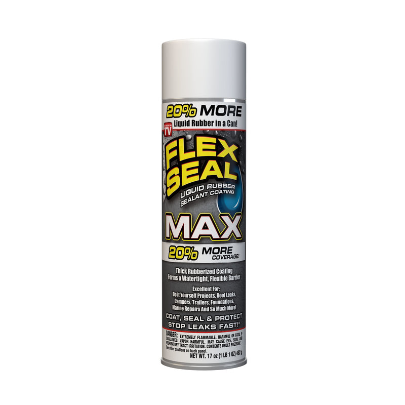 Flex Seal Family of Products Flex Seal MAX White Rubber Spray Sealant 17 oz, Pack of 4