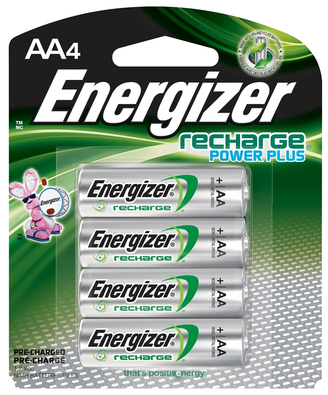 Energizer NH15BP-4 Battery, 1.2 V Battery, 2300 mAh, AA Battery, Nickel-Metal Hydride, Rechargeable: Yes, Black