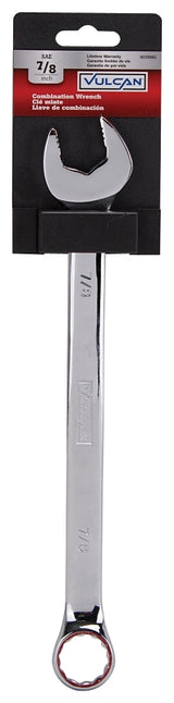 Vulcan MT6545776 Combination Wrench, SAE, 7/8 in Head, Chrome Vanadium Steel