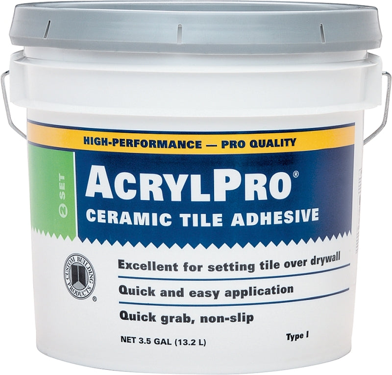 Custom ARL40003 Ceramic Tile Adhesive, White, 3.5 gal Pail