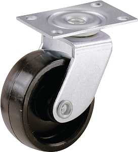 Shepherd Hardware 9556 Swivel Caster, 1-1/4 in Dia Wheel, Plastic Wheel, Black, 40 lb