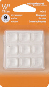 Shepherd Hardware 9562 Surface Guard Bumper Pad, 1/2 in, Square, Vinyl, Clear, Pack of 6