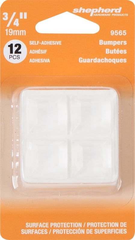 Shepherd Hardware 9565 Surface Guard Bumper Pad, 3/4 in, Square, Vinyl, Clear, Pack of 6