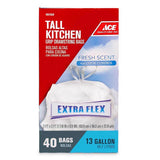 Ace 13 gal Fresh Tall Kitchen Bags Drawstring 40 pk, Pack of 6