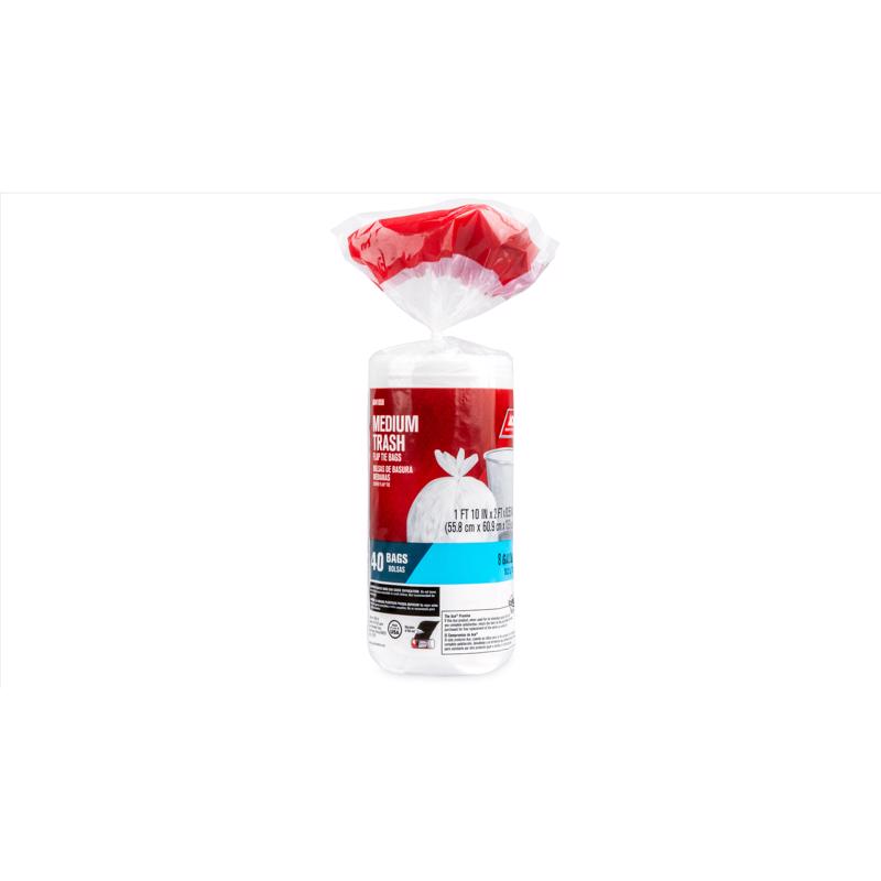Ace 8 gal No Scent Kitchen Trash Bags Flap Tie 40 pk, Pack of 12