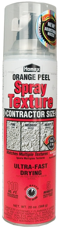Homax 4055-06 Orange Peel Wall Texture, Liquid, Pungent Hydrocarbon, White, 20 oz Aerosol Can