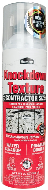 Homax 4065-06 Knock Down Wall Texture, Liquid, Solvent, Gray/White, 20 oz Can