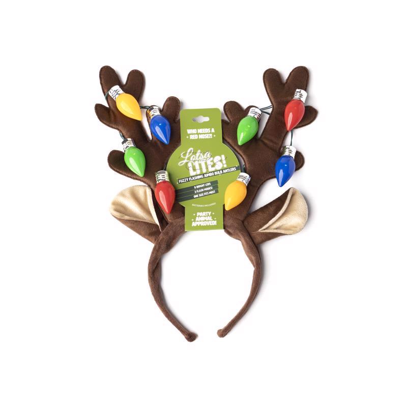 Lotsa Lites LED Antlers Headband 1 pk, Pack of 24