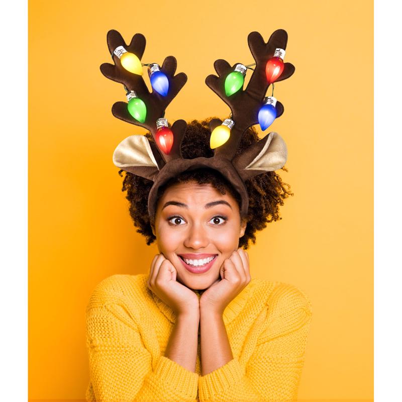 Lotsa Lites LED Antlers Headband 1 pk, Pack of 24