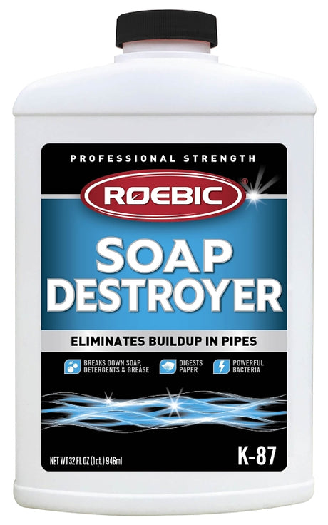 Roebic K-87 Septic Tank Cleaner, Liquid, Straw, Mild Earthy, 1 qt Bottle
