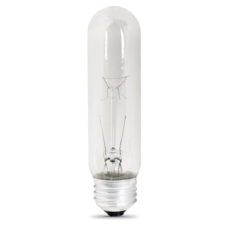 Feit Electric BP40T10 Incandescent Bulb, 40 W, T10 Lamp, E26 Medium Lamp Base, 260 Lumens, 2500 K Color Temp, Soft White, Pack of 12
