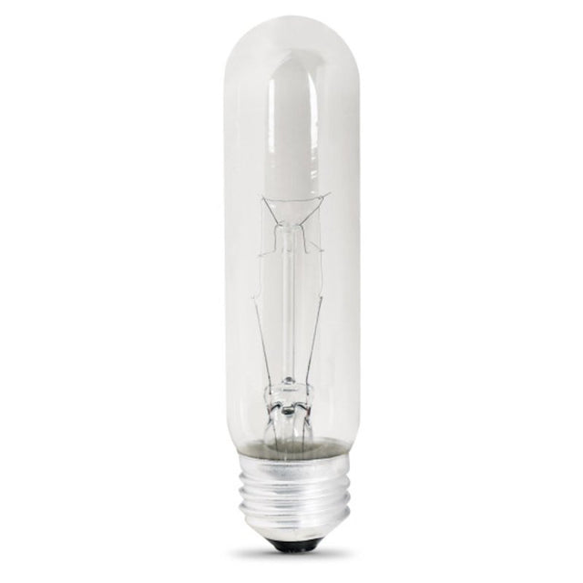 Feit Electric BP40T10 Incandescent Bulb, 40 W, T10 Lamp, E26 Medium Lamp Base, 260 Lumens, 2500 K Color Temp, Soft White, Pack of 12