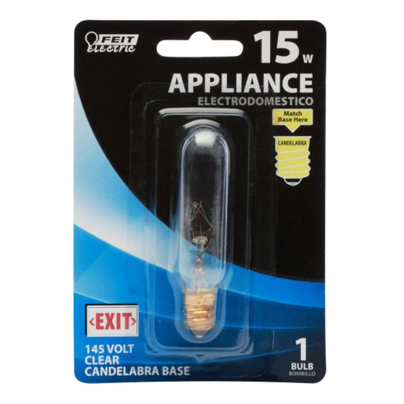Feit Electric BP15T6-145 Incandescent Lamp, Clear Lamp, 0.75 in D x 2.87 in H Dimensions, 15 W, T6 Lamp, 85 Lumens, Pack of 6