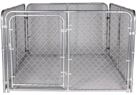 Stephens Pipe & Steel Silver DKS16084 Dog Kennel, 6 ft OAL, 8 ft OAW, 4 ft OAH, Steel, Galvanized