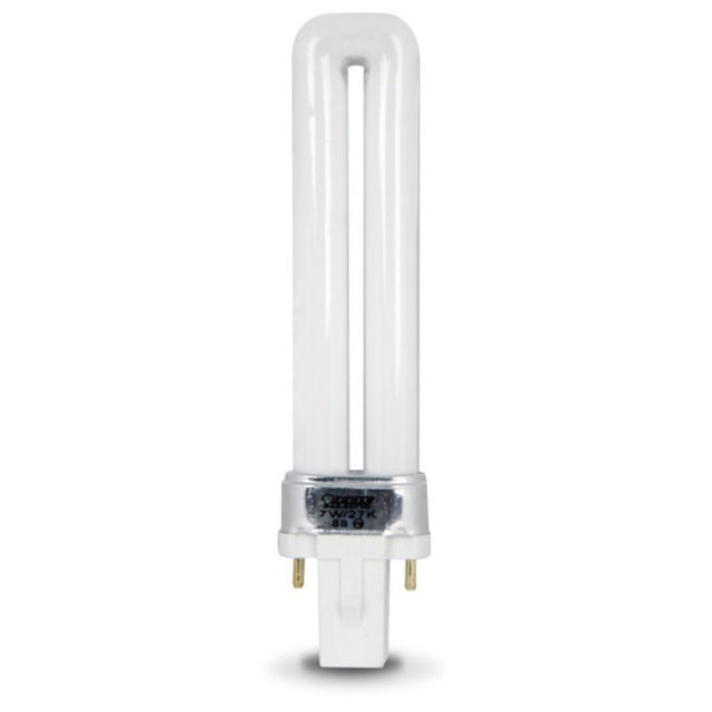 Feit Electric BPPL7 Compact Fluorescent Bulb, 7 W, PL Lamp, G23 Lamp Base, 400 Lumens, 2700 K Color Temp, Pack of 6
