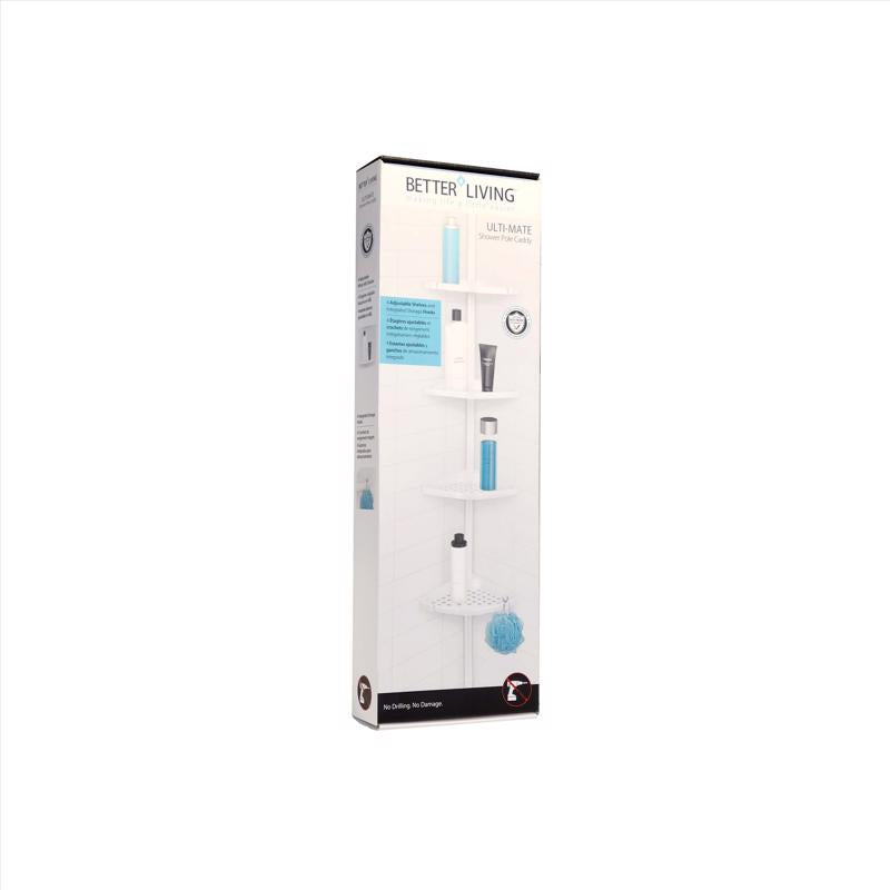 Better Living 24.36  H X 2.5 in. W X 8 in. L White Shower Corner Shelf
