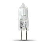 Feit Electric BPQ20T3 Halogen Bulb, 1-1/4 in H Dimensions, 20 W, G4 Lamp Base, JC T3 Lamp, 3000 K Color Temp, Pack of 12