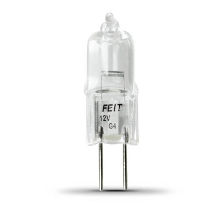 Feit Electric BPQ20T3 Halogen Bulb, 1-1/4 in H Dimensions, 20 W, G4 Lamp Base, JC T3 Lamp, 3000 K Color Temp, Pack of 12