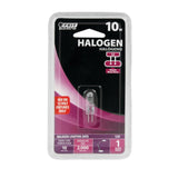 Feit Electric BPQ10T3 Halogen Bulb, 1-1/4 in H Dimensions, 10 W, G4 Lamp Base, JC T3 Lamp, 3000 K Color Temp, Pack of 12