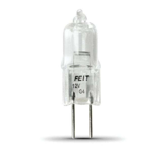 Feit Electric BPQ10T3 Halogen Bulb, 1-1/4 in H Dimensions, 10 W, G4 Lamp Base, JC T3 Lamp, 3000 K Color Temp, Pack of 12