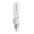 Feit Electric BPQ100/CL/MC Halogen Bulb, 2.56 in H Dimensions, 100 W, Candelabra E11 Lamp Base, T4 Lamp