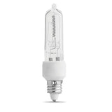 Feit Electric BPQ100/CL/MC Halogen Bulb, 2.56 in H Dimensions, 100 W, Candelabra E11 Lamp Base, T4 Lamp