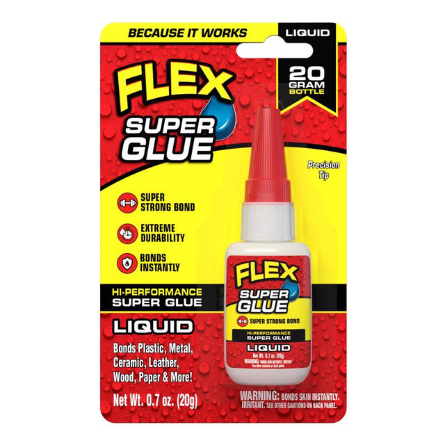 Flex Seal Family of Products Flex Super Glue High Strength Clear Super Glue 20 gm, Pack of 8