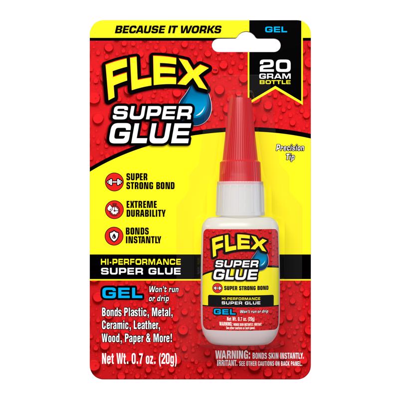 Flex Seal Family of Products Flex Super Glue High Strength Clear Super Glue 20 gm, Pack of 8