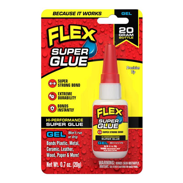 Flex Seal Family of Products Flex Super Glue High Strength Clear Super Glue 20 gm, Pack of 8