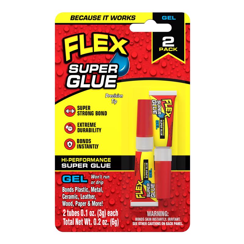 Flex Seal Family of Products Flex Super Glue High Strength Clear Super Glue 2 pk, Pack of 8