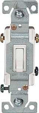 Eaton Wiring Devices 1303-7W Series Toggle Switch, White, Toggle Actuator, 15 A, 120 V, Polycarbonate Housing Material