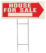 Hy-Ko RS-801 Lawn Sign, House For Sale, White Legend, Plastic, 24 in W x 9-1/2 in H Dimensions, Pack of 5