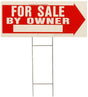 Hy-Ko RS-802 Lawn Sign, For Sale By Owner, White Legend, Plastic, 24 in W x 9-1/2 in H Dimensions, Pack of 5