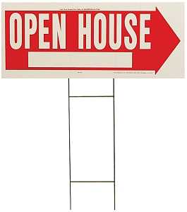 Hy-Ko RS-803 Lawn Sign, OPEN HOUSE, White Legend, 24 in L x 9-1/2 in W Dimensions, Pack of 5