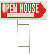 Hy-Ko RS-803 Lawn Sign, OPEN HOUSE, White Legend, 24 in L x 9-1/2 in W Dimensions, Pack of 5