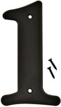 Hy-Ko 30200 Series 30201 House Number, Character: 1, 6 in H Character, Black Character, Plastic, Pack of 5
