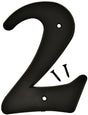 Hy-Ko 30200 Series 30202 House Number, Character: 2, 6 in H Character, Black Character, Plastic, Pack of 5