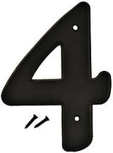 Hy-Ko 30200 Series 30204 House Number, Character: 4, 6 in H Character, Black Character, Plastic, Pack of 5