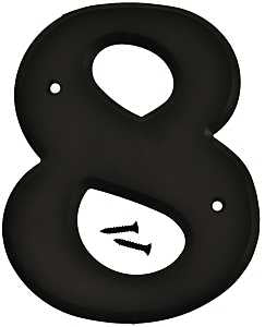 Hy-Ko 30200 Series 30208 House Number, Character: 8, 6 in H Character, Black Character, Plastic, Pack of 5