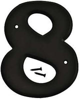 Hy-Ko 30200 Series 30208 House Number, Character: 8, 6 in H Character, Black Character, Plastic, Pack of 5