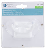 Boston Harbor L3653-51-07 Double Robe Hook, 2-Hook, Zinc, White, Wall Mounting