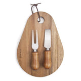 Final Touch 7 in. L X 7.5 in. W X 1.6 in. Acacia Wood Cheese Board with Slicer