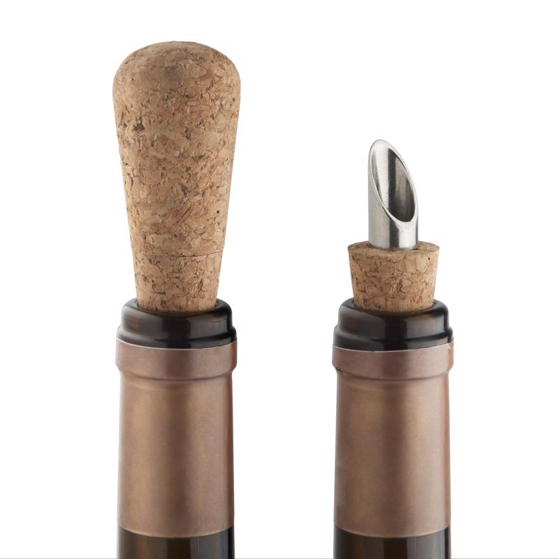 Final Touch Gold/Silver Stainless Steel Corker/Pourer
